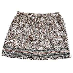 StitchFix Skies Are Blue Floral Drawstring Mini Skirt Pockets Size XXL Western